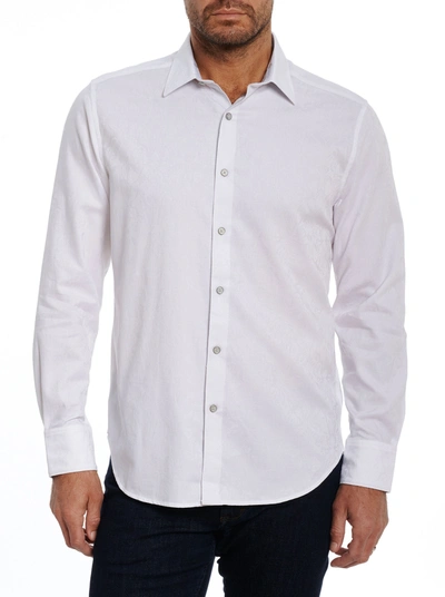 Robert Graham Highland Long Sleeve Button Down Shirt Tall In White