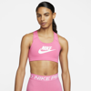 Nike Women's Swoosh Medium-support Graphic Sports Bra In Pink
