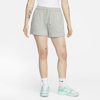 Nike Women's  Sportswear Club Fleece Mid-rise Shorts In Dk Grey Heather,white