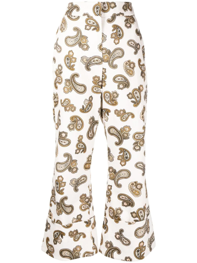 Alemais Mia Paisley-print Cropped Trousers In Multi