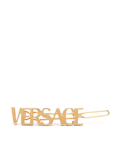 Versace Gold Hair Accessory In Metallic