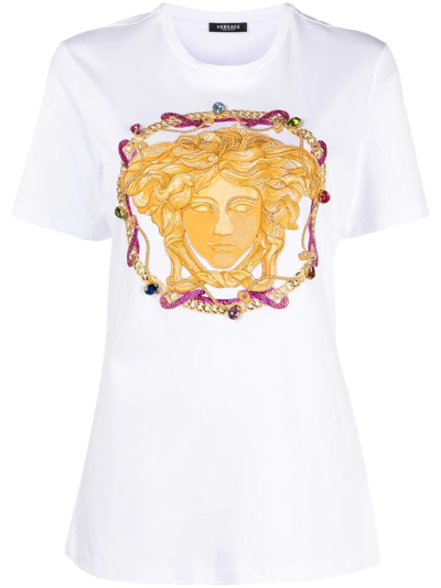 Versace Medusa Head Motif T-shirt In New