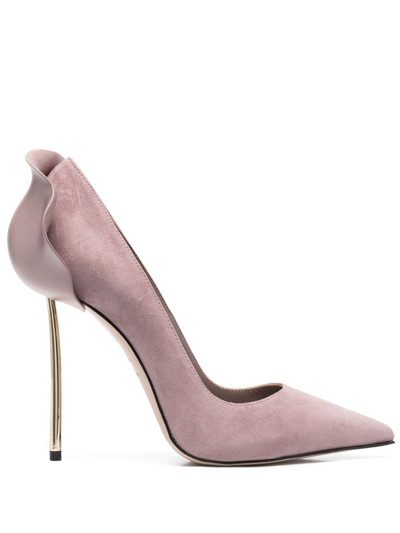 Le Silla Petalo Suede 120mm Heel Pumps In Purple