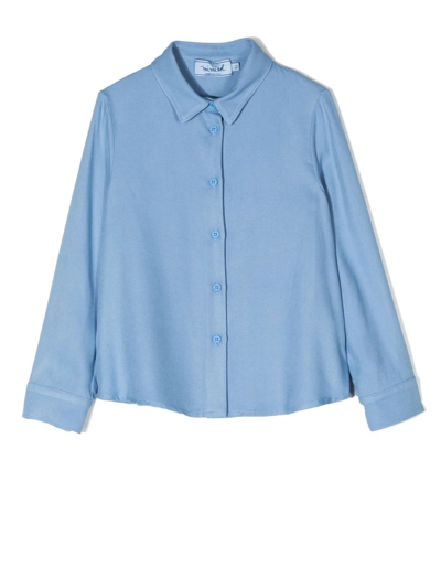 Mi Mi Sol Long-sleeve Buttoned Shirt In Blau