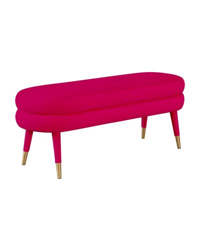 Tov Furniture Betty Velvet Bench In Pink