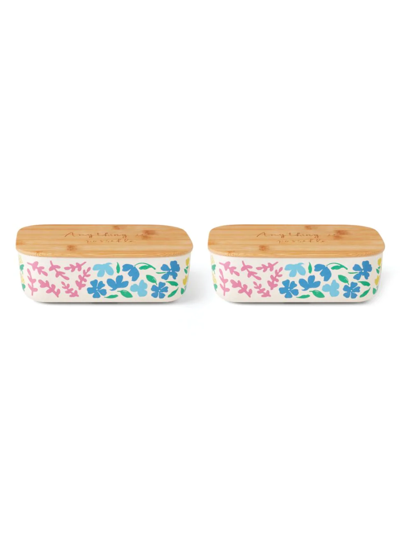 Kate Spade Floral Fields 2-piece Covered Container Set
