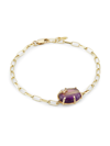 Andrea Fohrman Women's Galaxy Mini 14k Yellow Gold, Diamond & Rutilated Quartz Doublet Chain Bracelet