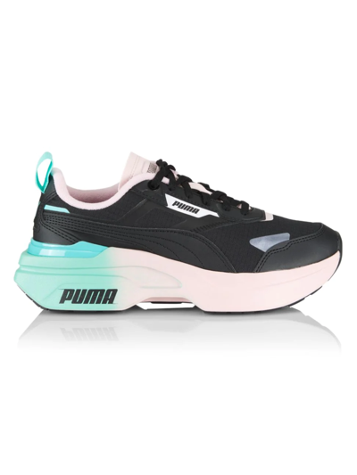 Puma Kosmo Rider Gradient Sneakers In  Black/fizzy Melon/elektro Aqua