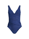 Shan V-neck Tank One-piece Swimsuit In Curacao