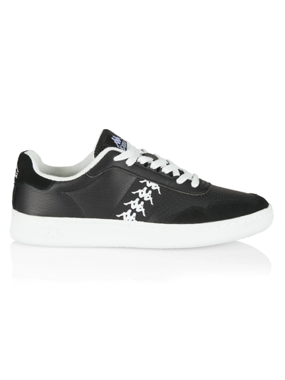 Kappa 222 Banda Barnel Leather Sneakers In Black White