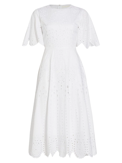 Jason Wu Collection Embroidered Eyelet Lace Midi-dress In White