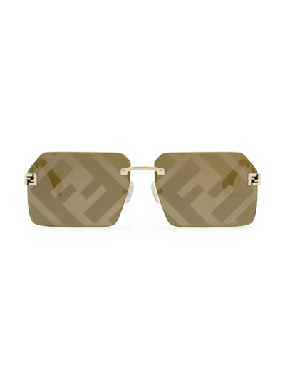 Fendi Sky 59mm Rectangular Sunglasses In Gold