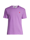 Comme Des Garçons Small Heart Crewneck T-shirt In Purple