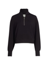 Varley Doublesoft Davidson Quarter-zip Sweatshirt In Black