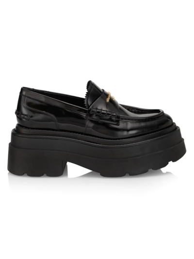 Alexander Wang Carter Patent-leather Platform Loafers In Black