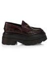 Alexander Wang 75mm Carter Platform Leather Loafers In Oxblood