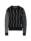 Versace Jeans Couture Graphic Print Mohair Blend Knit Sweater In Black