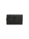 Saint Laurent Uptown Leather Wallet-on-chain In Nero