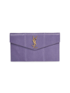 Saint Laurent Uptown Ysl Python Pouch Clutch Bag In 5402 Lt Eggplant