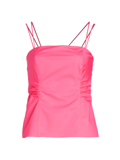 Frame Cotton-blend Tie-back Tank Top In Hot Pink