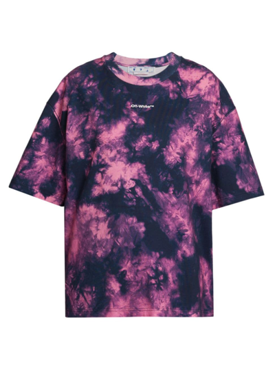 Off-white Tie-dye Short-sleeve T-shirt In Pink