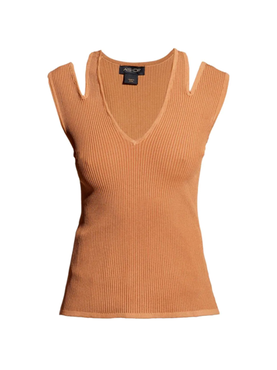 As By Df Poesia Knit Cutout Tank Top In Brown