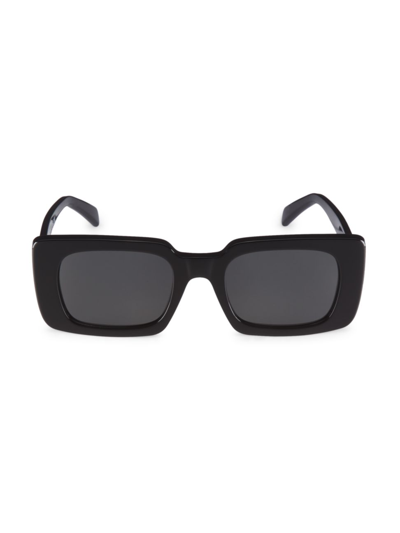 Celine 51mm Rectangle Sunglasses In Black/gray Solid
