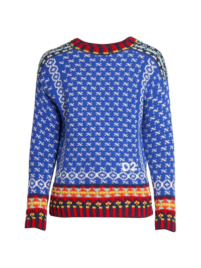Dsquared2 Mount Logan Wool-blend Sweater In Blue