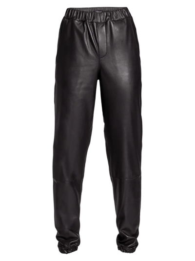 As By Df The Upcycled Leather Joggers In Black