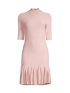 Ted Baker Canddy Dropped-hem Stretch-woven Mini Dress In Dusky Pink
