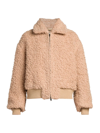 Stella Mccartney Softly Textured Cropped Bomber Jacket In Blush