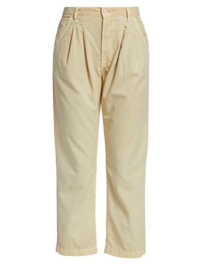Nsf Hayden Pleated Cropped Pants In Pigment Flour