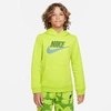Nike Kids' Sportswear Hbr Glow Futura Club Fleece Hoodie In Yellow