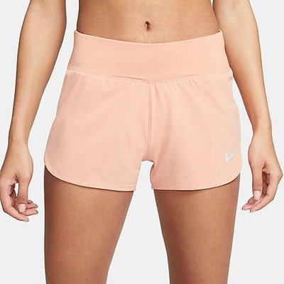 Nike Women's Eclipse Running Shorts In Light Madder Root/reflective Silver