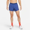 Nike Men's Aeroswift 4 Inch Running Shorts In Deep Royal Blue/bright Crimson