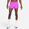 Nike Aeroswift Recycled Polyester Running Shorts In Vivid Purple/bright Crimson