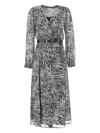 Michael Michael Kors Bone Animalier Dress In Black
