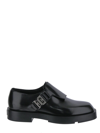 Givenchy Black Squared Buckle Loafers In Black