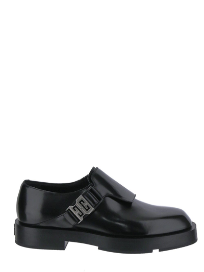 Givenchy Black Squared Buckle Loafers