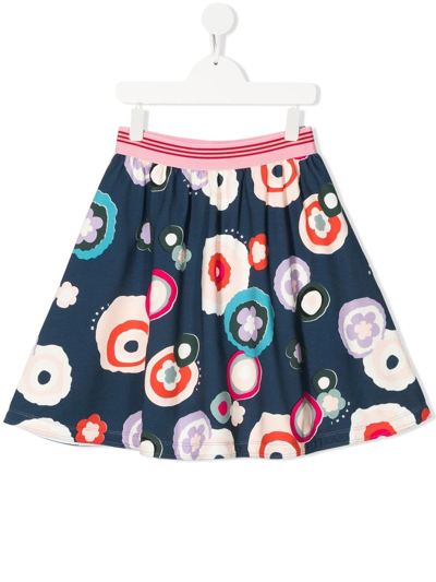 Marni Girls' Printed Cotton Skirt - Little Kid, Big Kid In Slate/blue