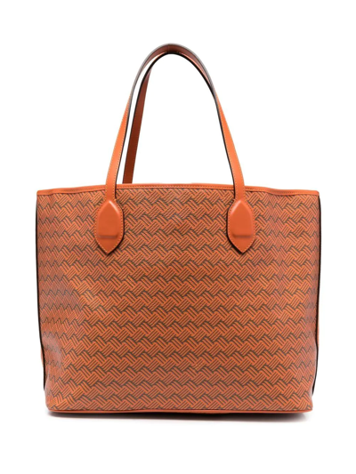 Delage Check-print Shoulder Bag In Orange