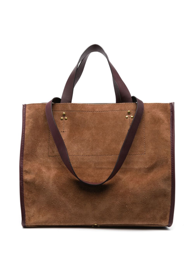 Jérôme Dreyfuss Large Léon Suede Tote Bag In Brown