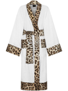 DOLCE & GABBANA LEOPARD-PRINT COTTON BATHROBE