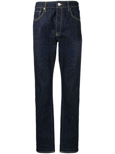 Kenzo Logo Patch Belt-looped Jeans In Blue