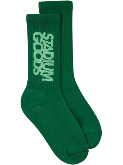 Stadium Goods Logo-print Crew Socks In Green