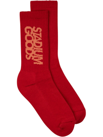 Stadium Goods Logo-print Crew Socks In Red