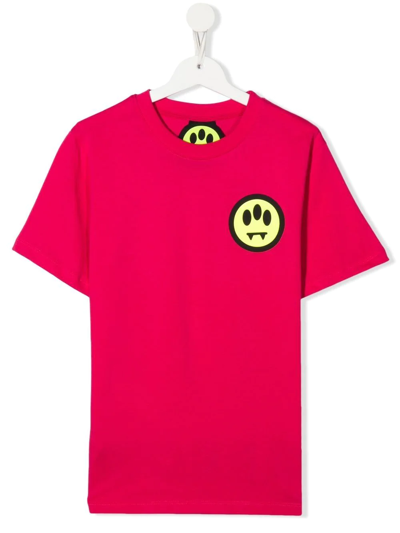 Barrow Teen Logo-print Short-sleeved T-shirt In Rosa