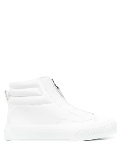 Givenchy Zip-up High-top Sneakers In White