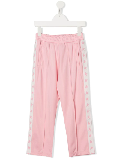 Golden Goose Kids' Star/ Girls Joggings Wide Leg Triacetate/ Stars Band In Pink/white