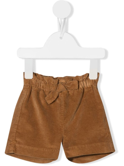 Il Gufo Babies' Tied-waist Corduroy Shorts In Brown